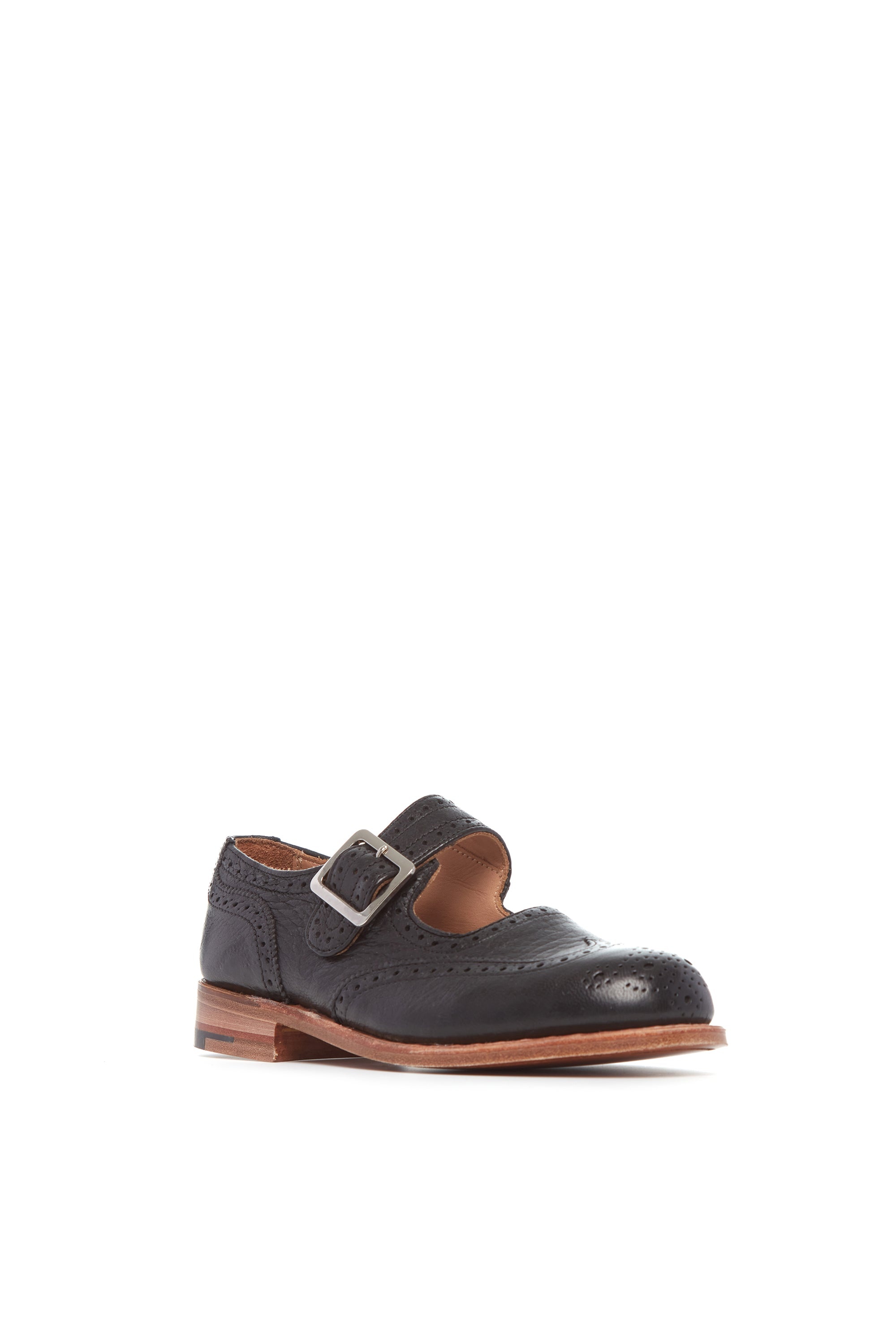 Mary Jane Shoe in Black Deerskin Leather - 2