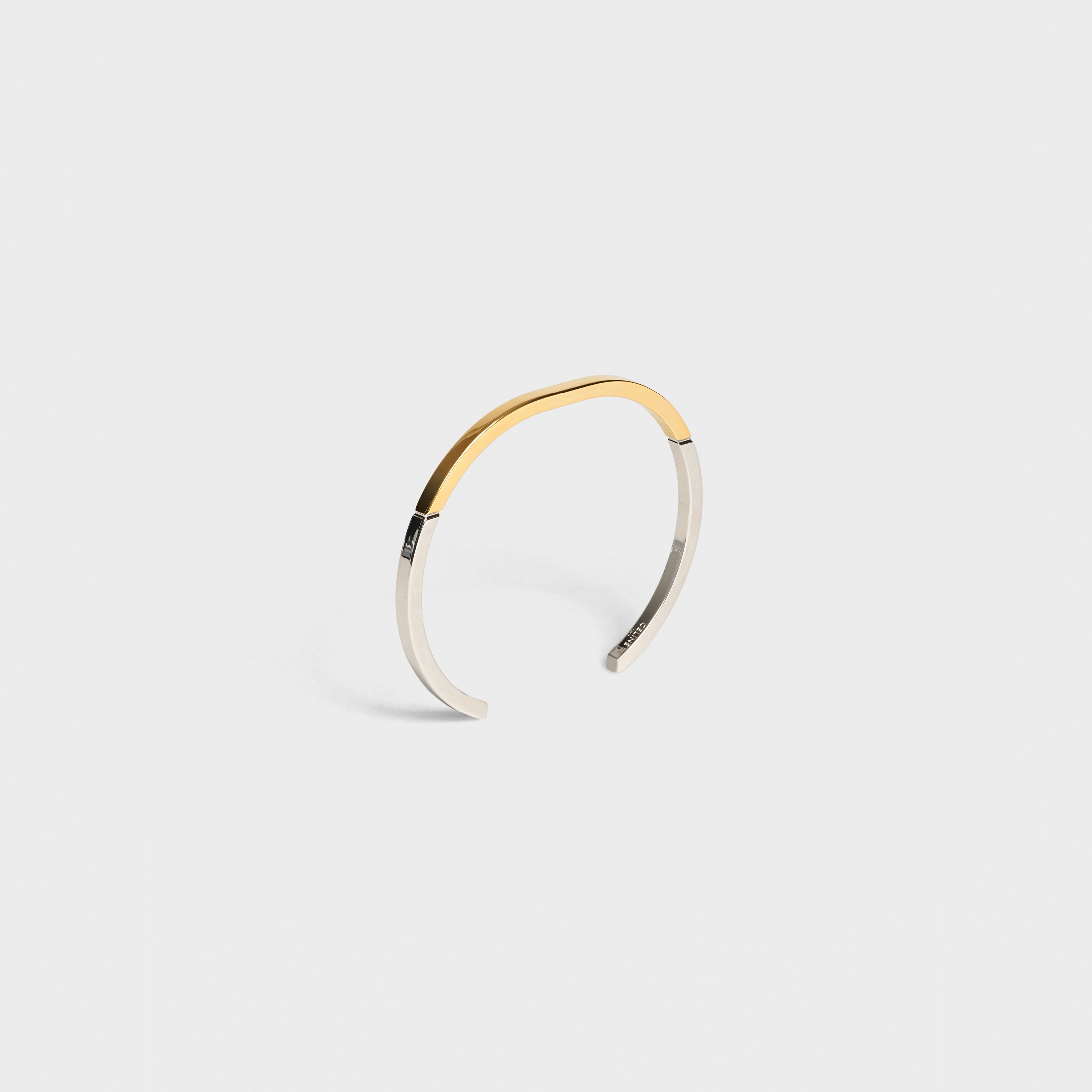 SIMPLE FORMS GOLD BRACELET IN BRASS WITH GOLD AND RHODIUM FINISH - 2