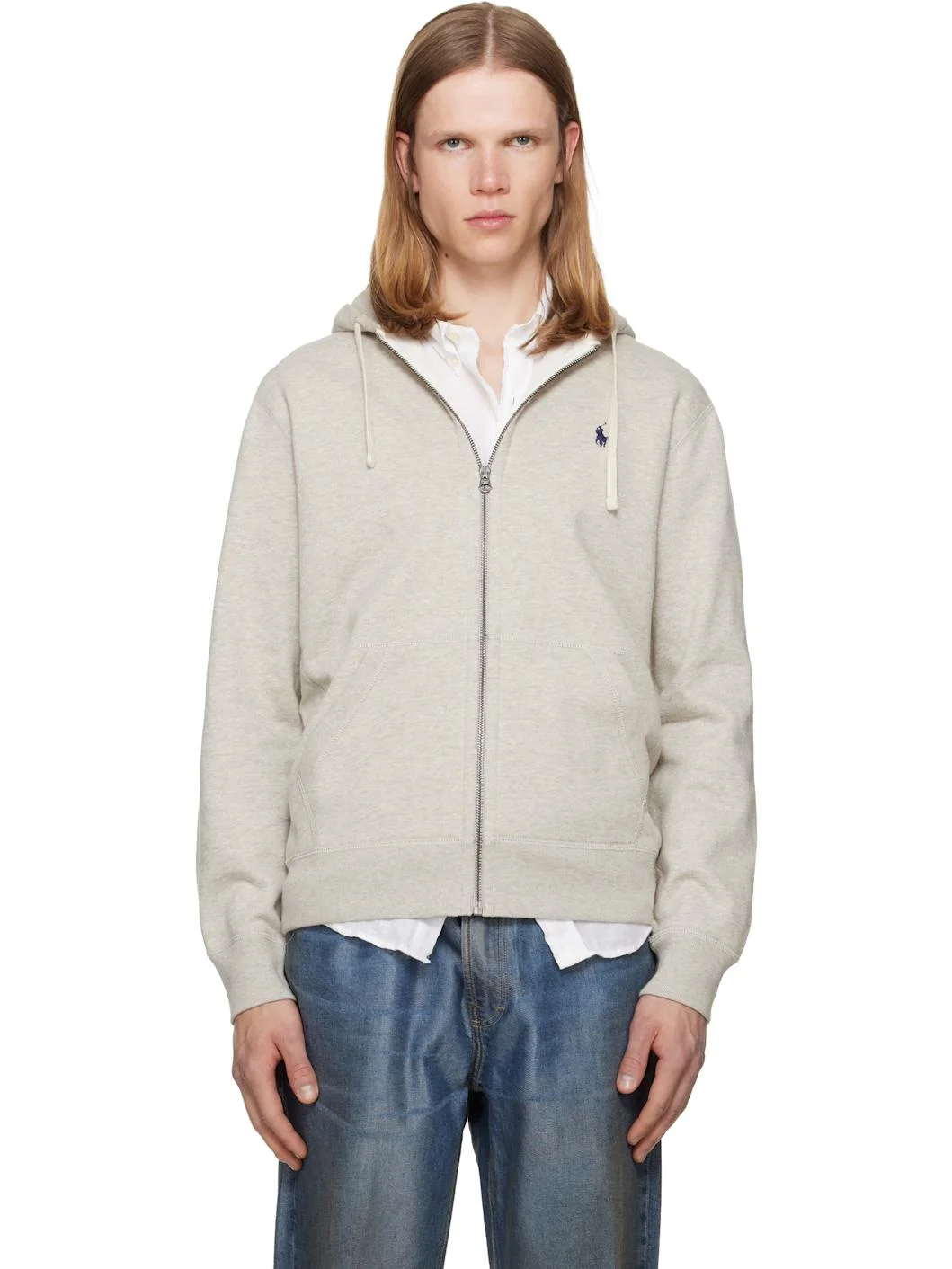 Gray Fleece Full-Zip Hoodie - 1