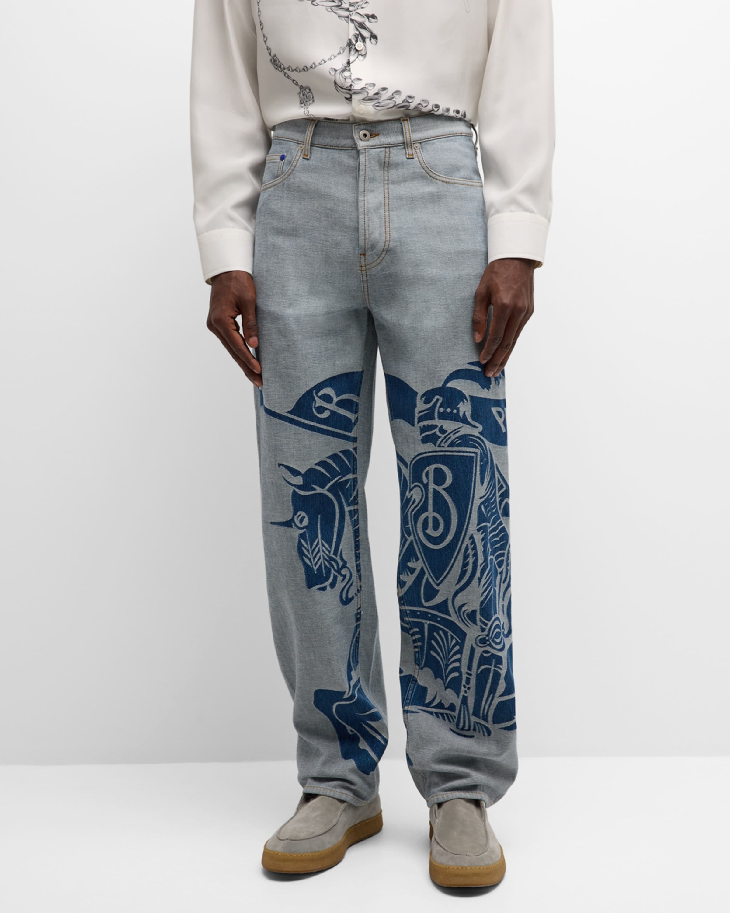 Burberry Men's EKD Loose-Fit Jeans | neimanmarcus | REVERSIBLE