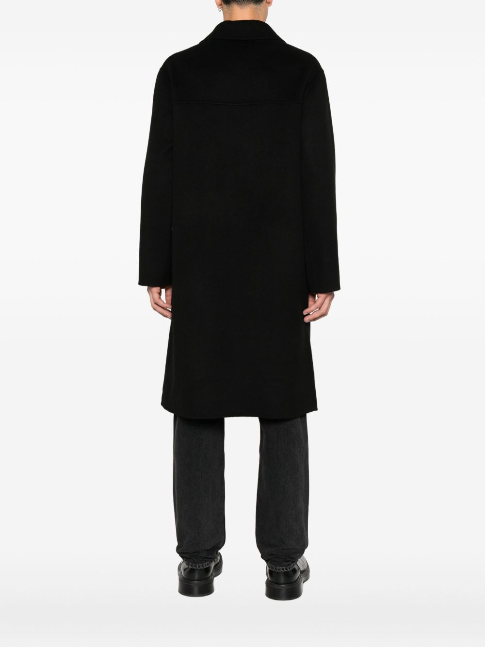 double-breasted patch-pockets coat - 4