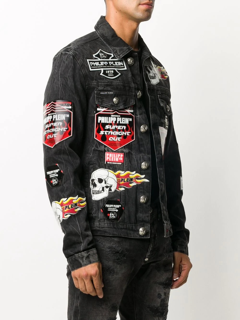 embroidered patches denim jacket - 3