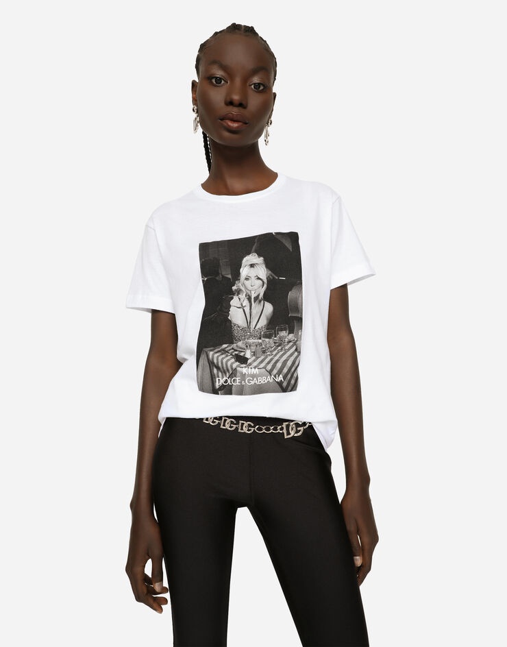 【DOLCE&GABBANA】\"Ciao, Kim\" プリントTシャツ DOLCE & GABBANA WHITE ''CIAO, KIM'' PASTA T-SHIRT – EYE