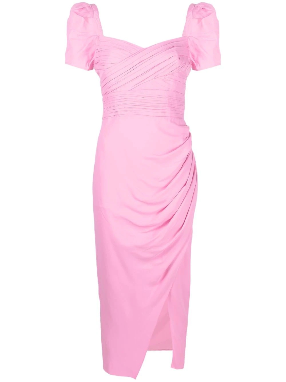 ruched-detail wrap midi dress - 1