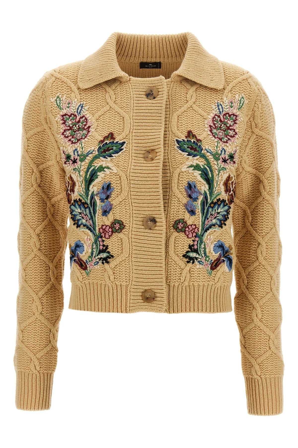 Floral embroidery cardigan - 1