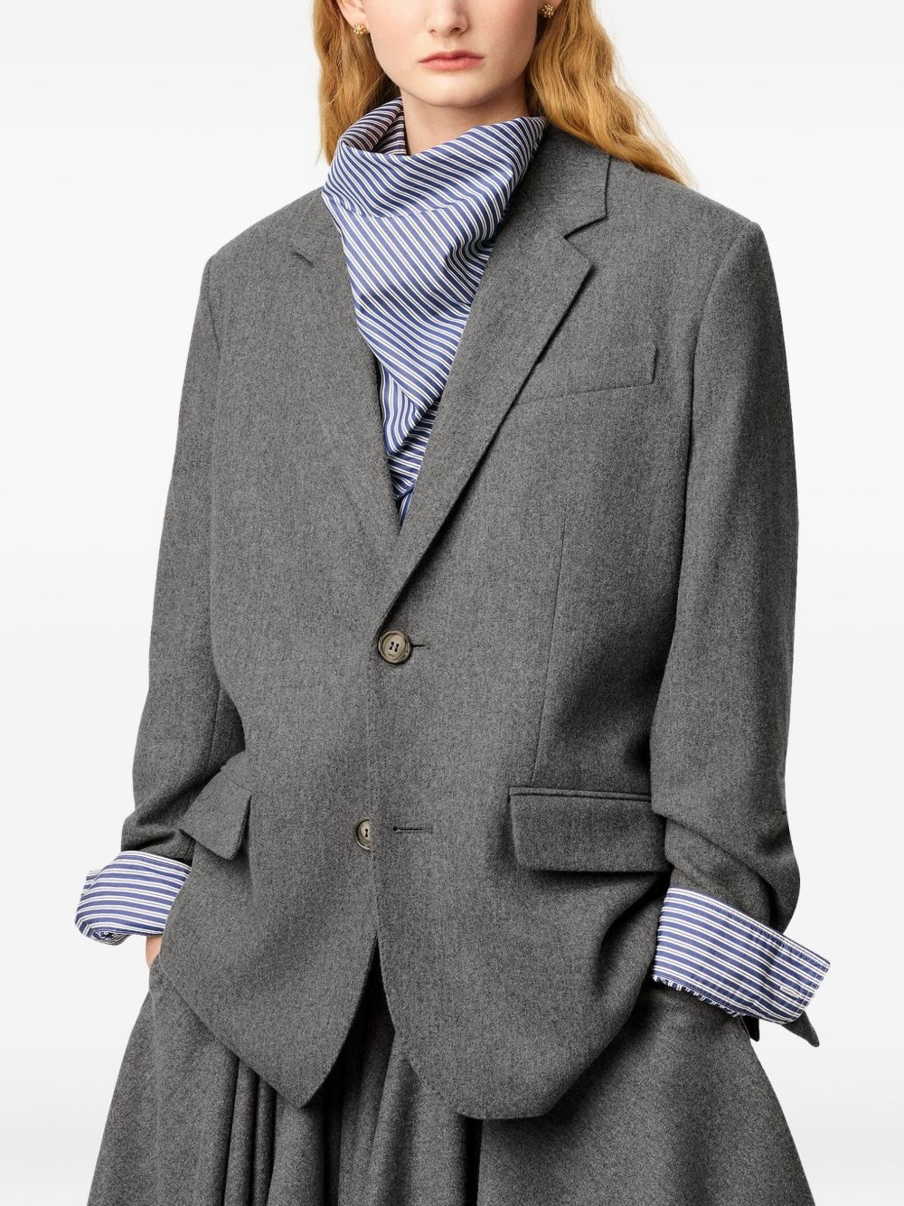 wool flannel blazer - 5