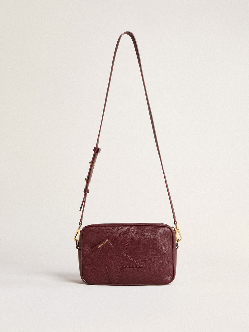 Golden Goose Star Bag in wine-red leather with tone-on-tone star outlook