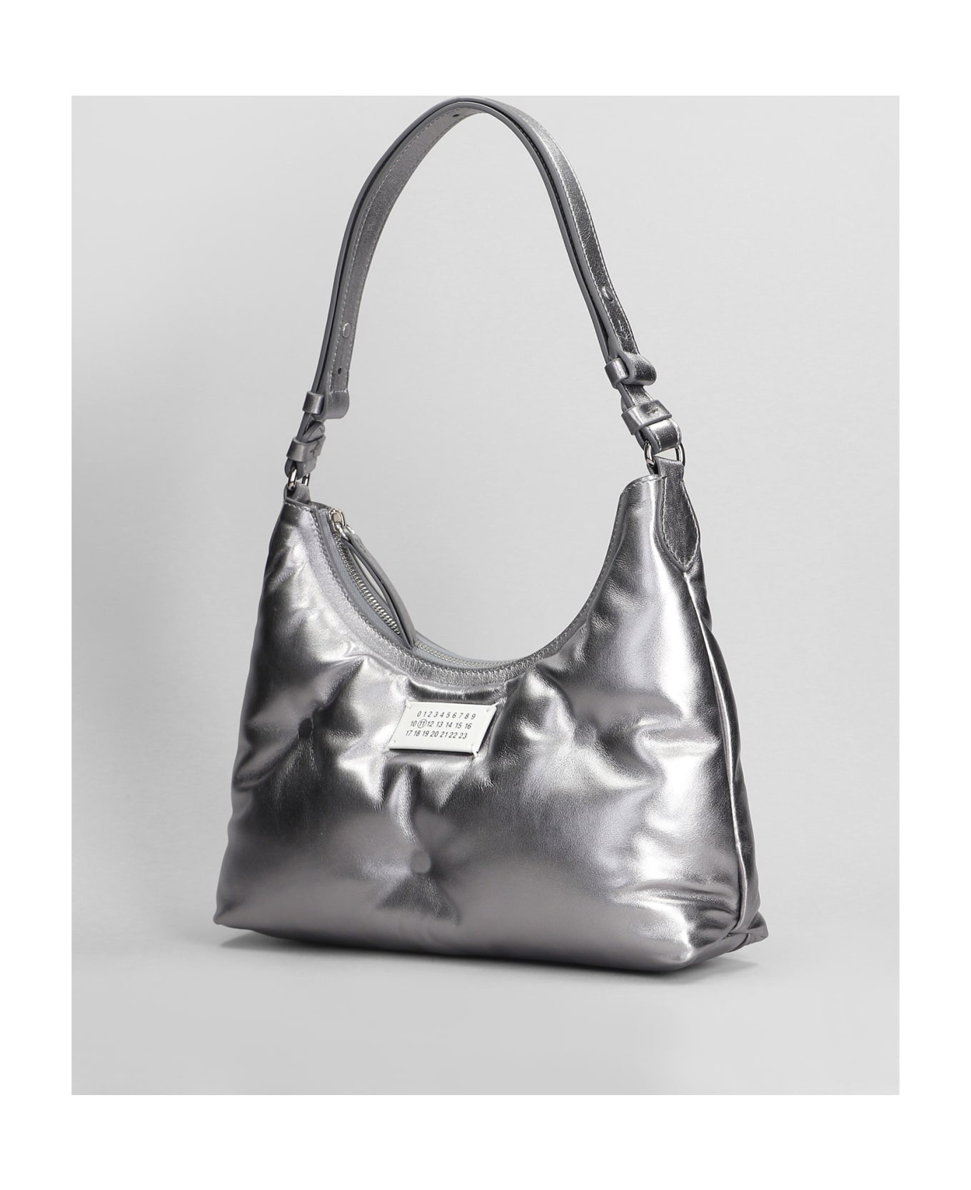 Glam Slam Hand Bag In Silver Leather - 2