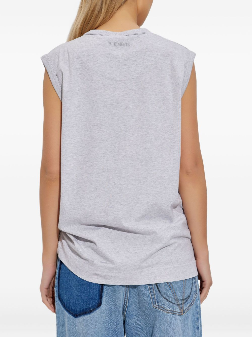 embellished tie-detail T-shirt - 4