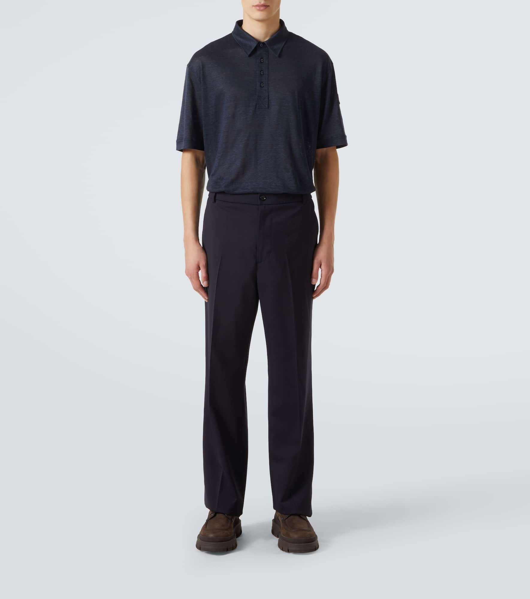 Logo linen polo shirt - 2
