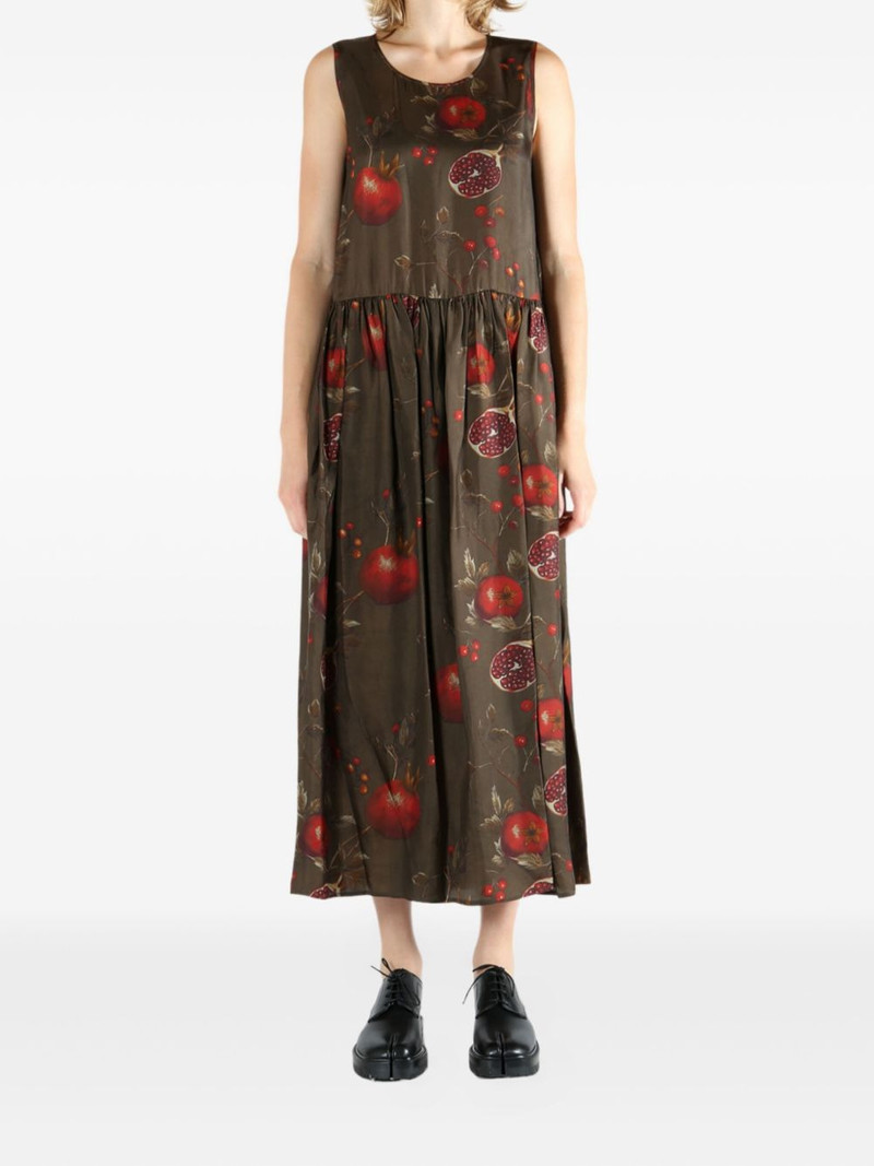 UMA WANG Ardal pomegranate-print smock dress outlook