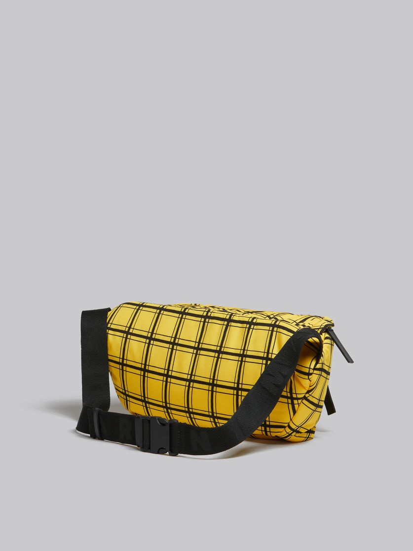 YELLOW CHECKED PUFF BELT BAG - 3