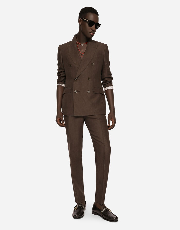 Double-breasted linen Sicilia-fit suit - 7