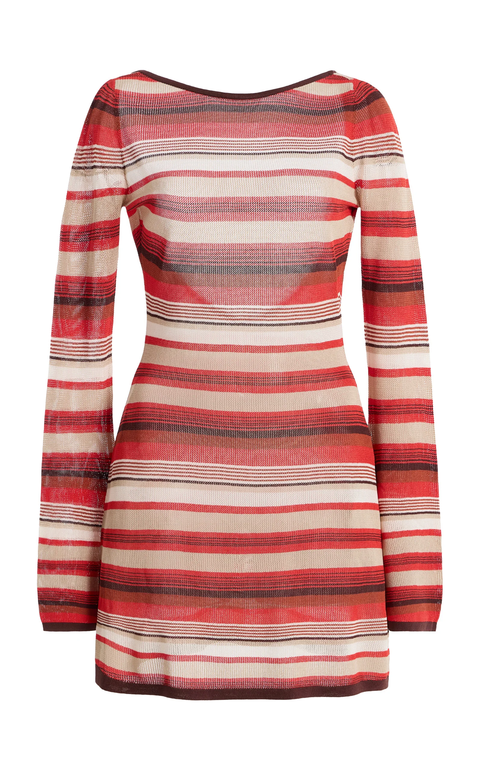 Exclusive Coastline Striped Mini Dress red - 1