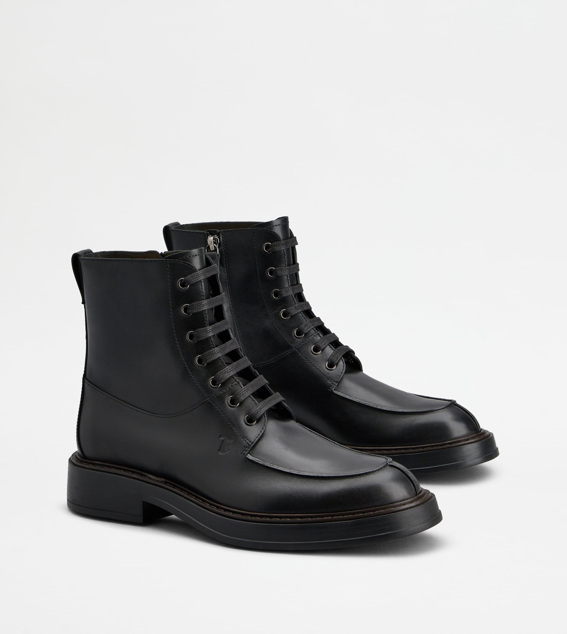 ANKLE BOOTS IN LEATHER - BLACK - 3