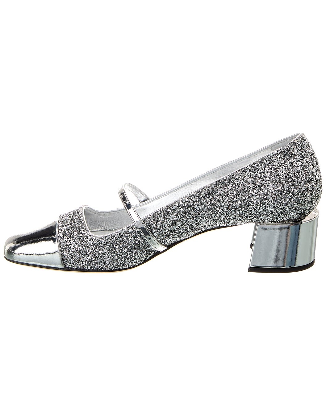 Jimmy Choo Elisa 45 Glitter & Leather Pump - 2