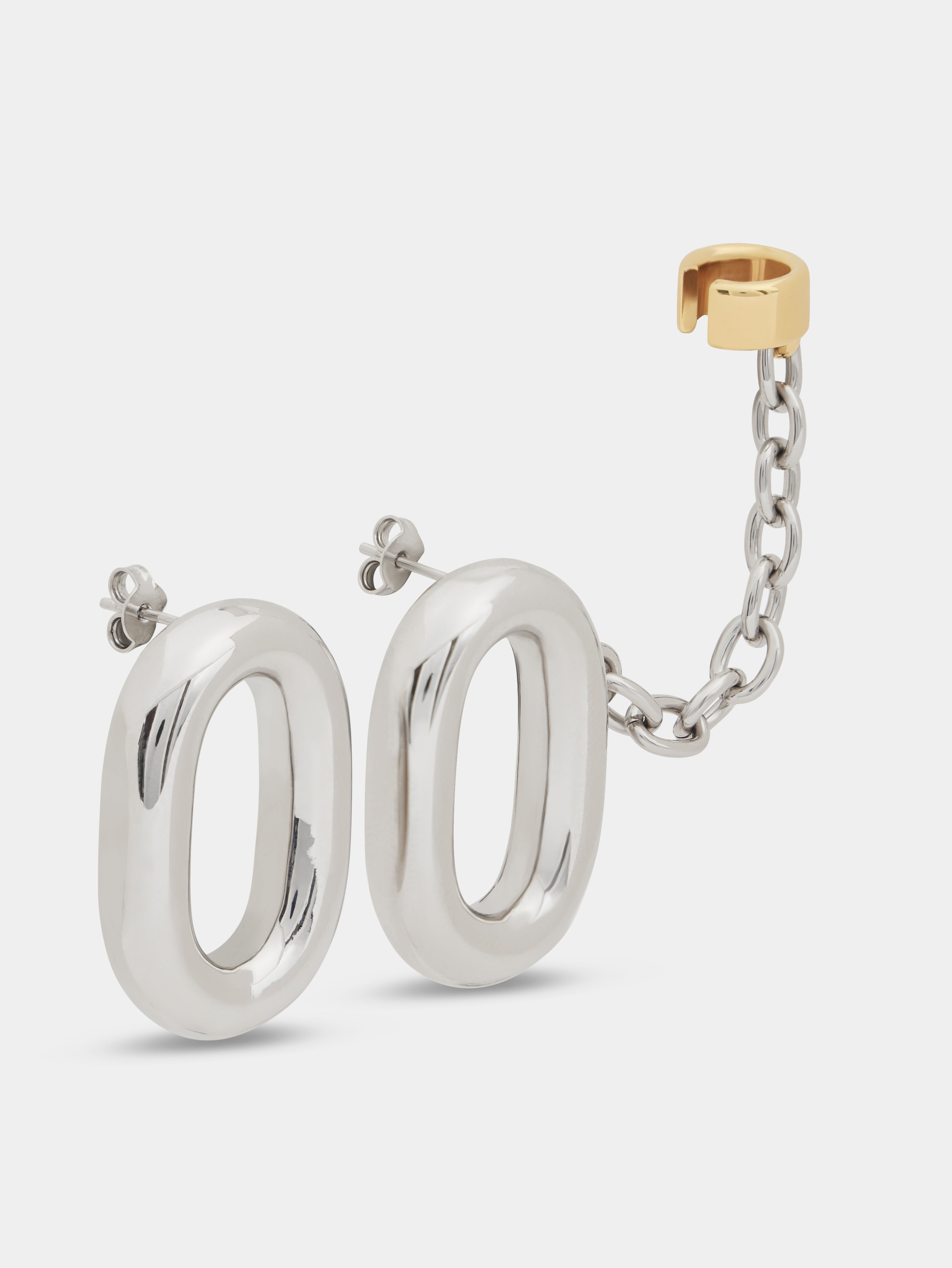 SILVER XL LINK EARRINGS - 2