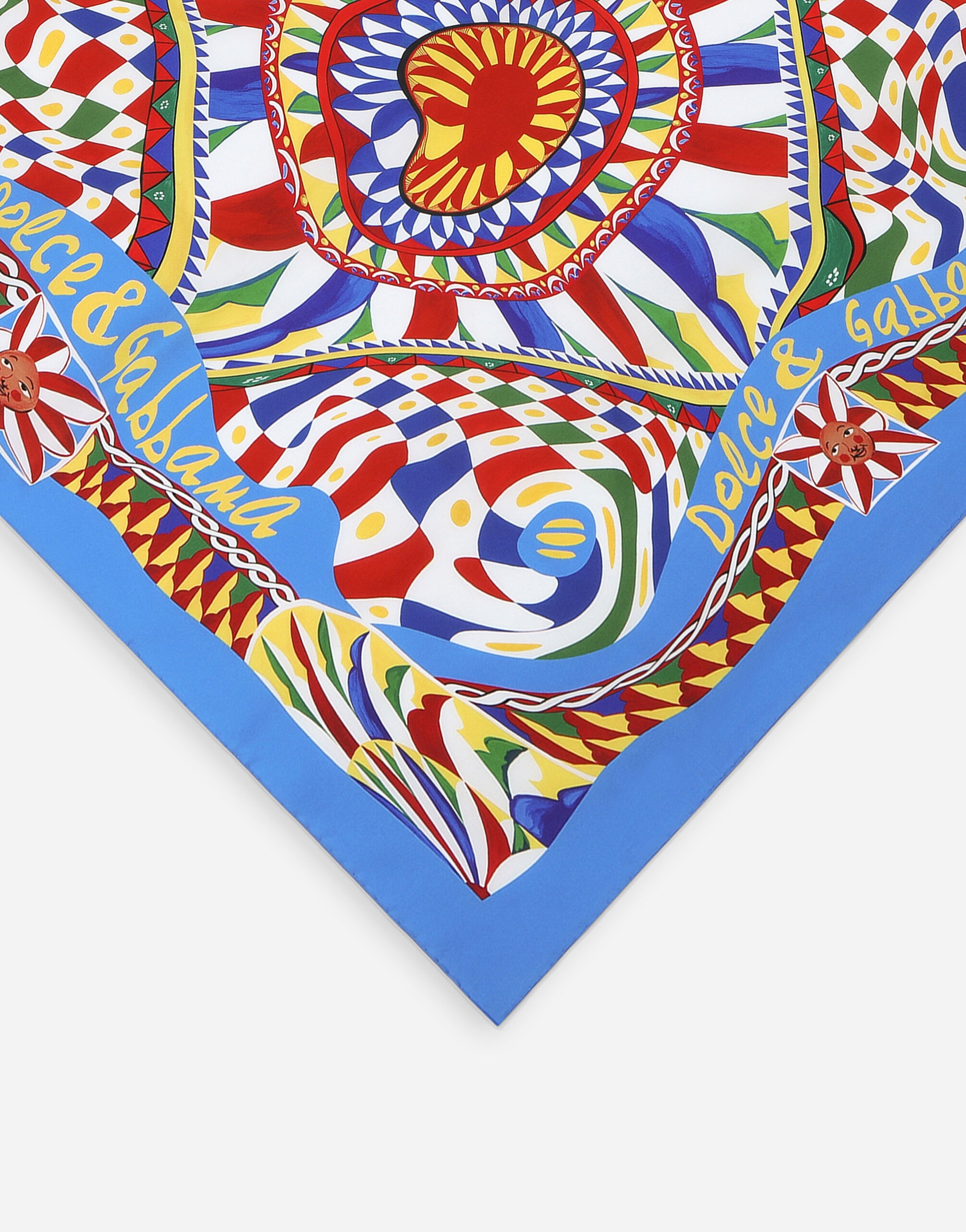 Carretto-print twill scarf (90x90) - 2