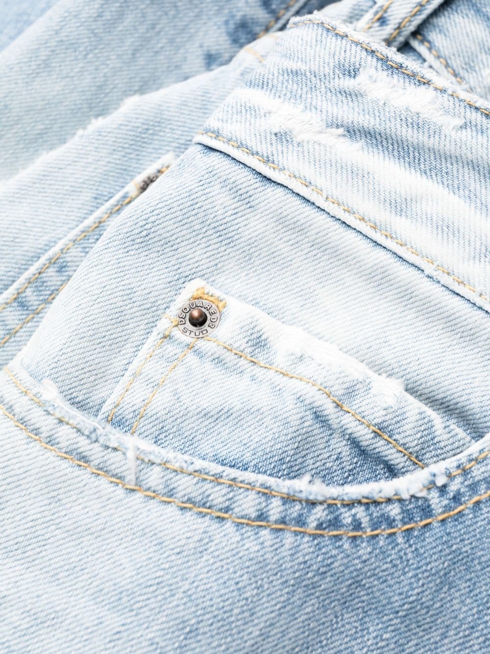 bleached-wash cropped jeans - 6
