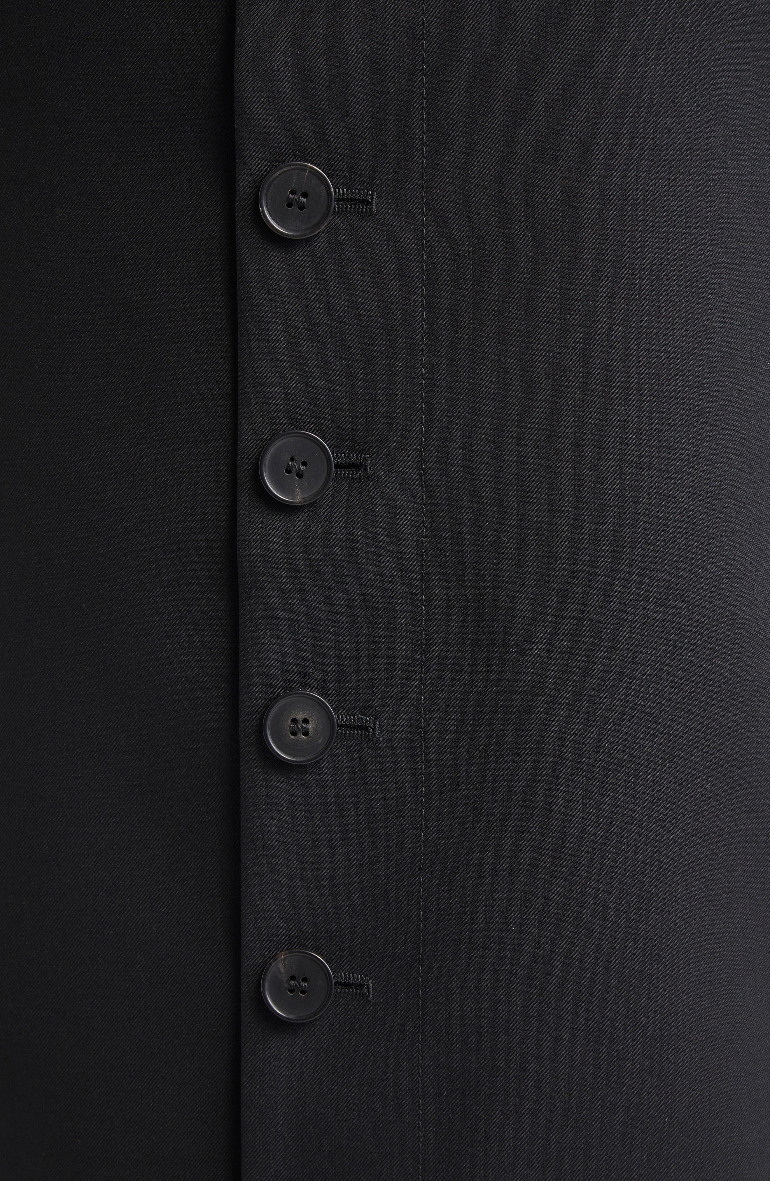 McQueen Back Button Wool Gabardine Pencil Skirt in Black at Nordstrom - 7