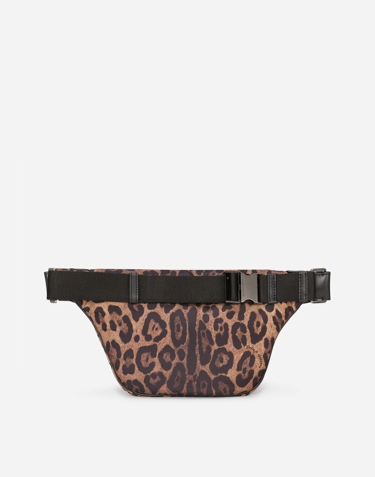 Leopard-print Sicily belt bag in quilted nylon - 3