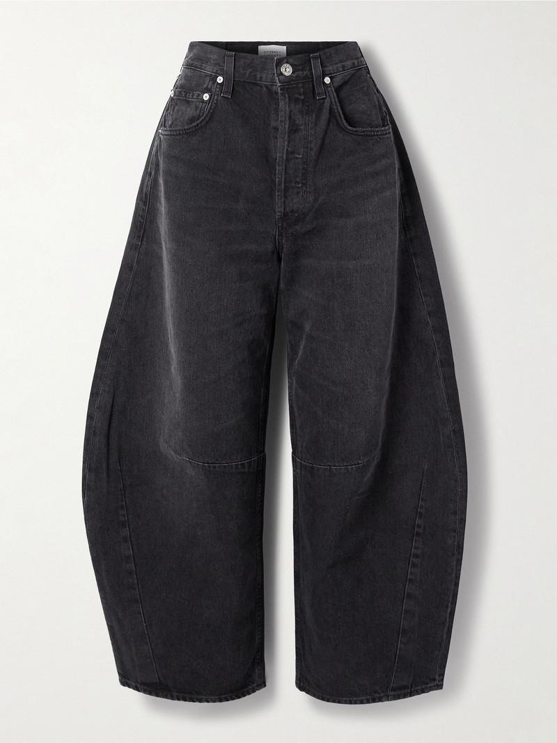Horseshoe high-rise barrel-leg jeans Black 1