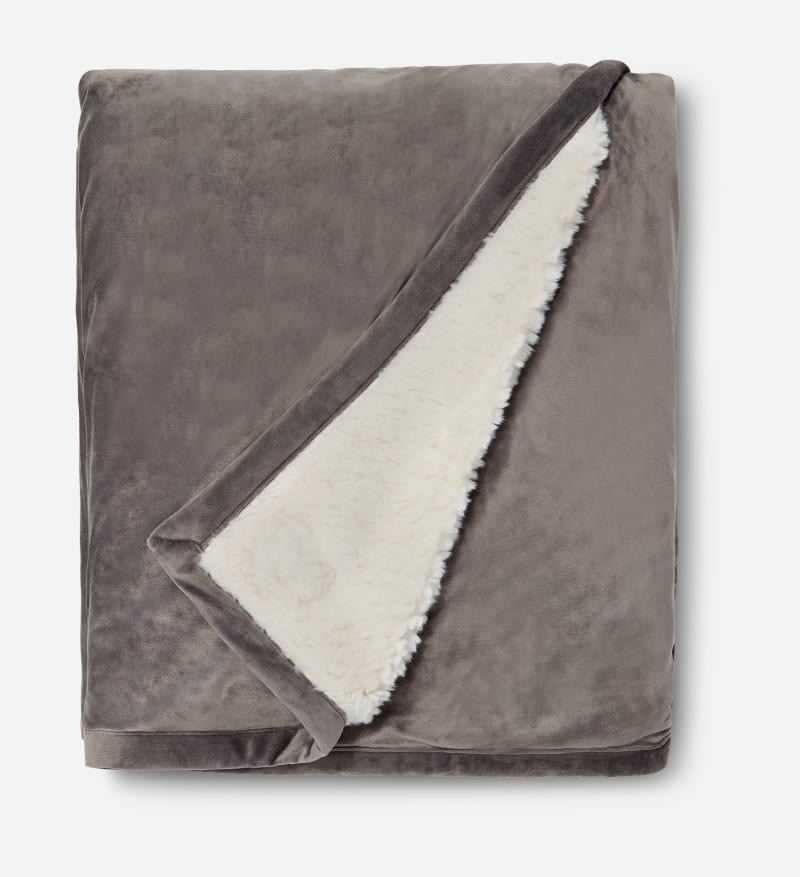 ® Bliss Sherpa Throw Blankets in Charcoal 1