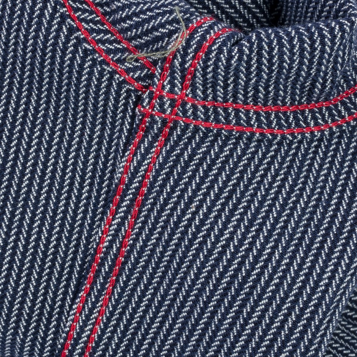 IHSH-366-IND 8oz Herringbone Hickory Stripe Work Shirt - Indigo - 15