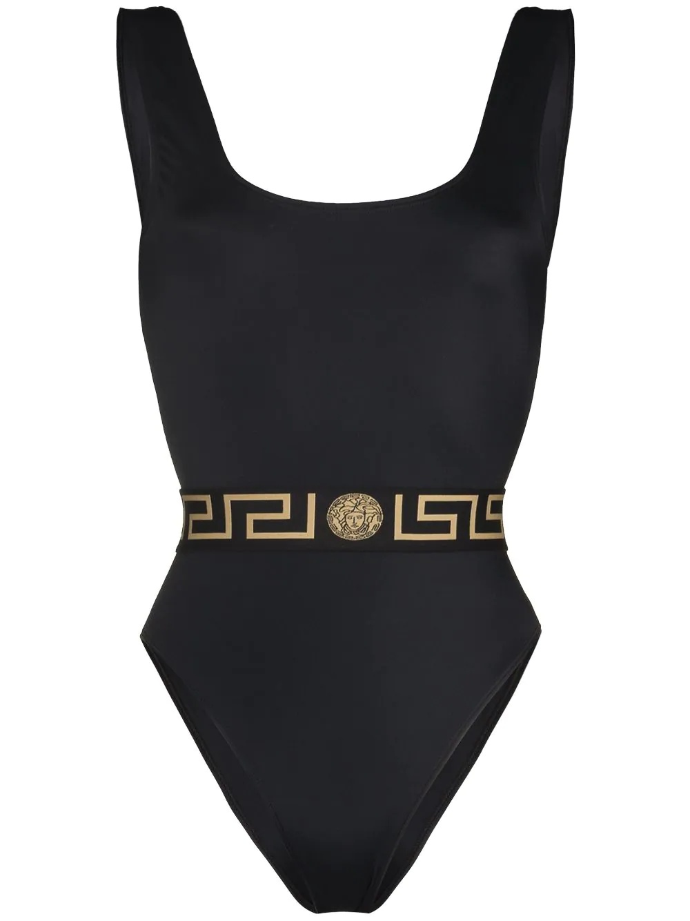 Greca-print swimsuit - 1