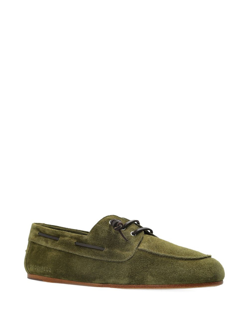 DSQUARED2 D2 lace-up fastening suede boat shoes outlook