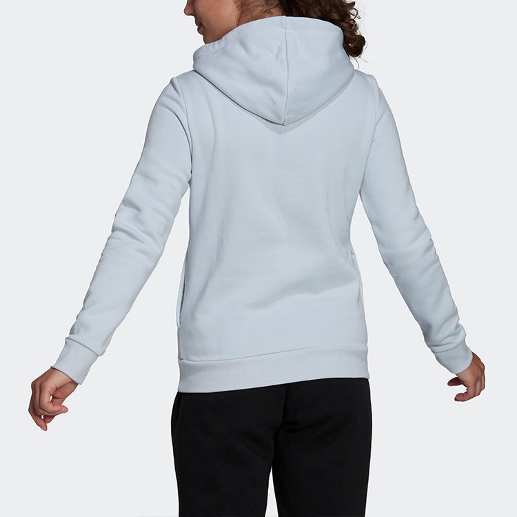 (WMNS) adidas Loungewear Logo Fleece Hoodie 'Grey' H07890 - 3