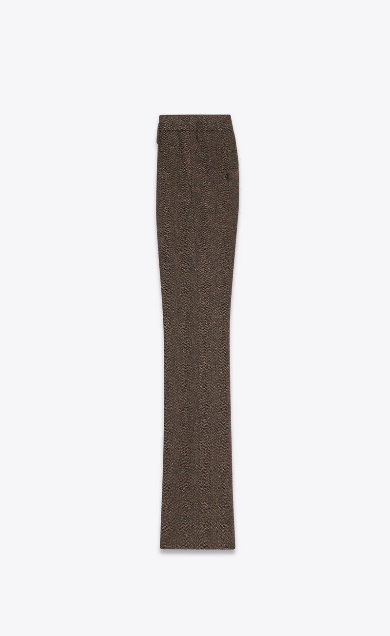 SAINT LAURENT high-waisted pants in chevron tweed outlook