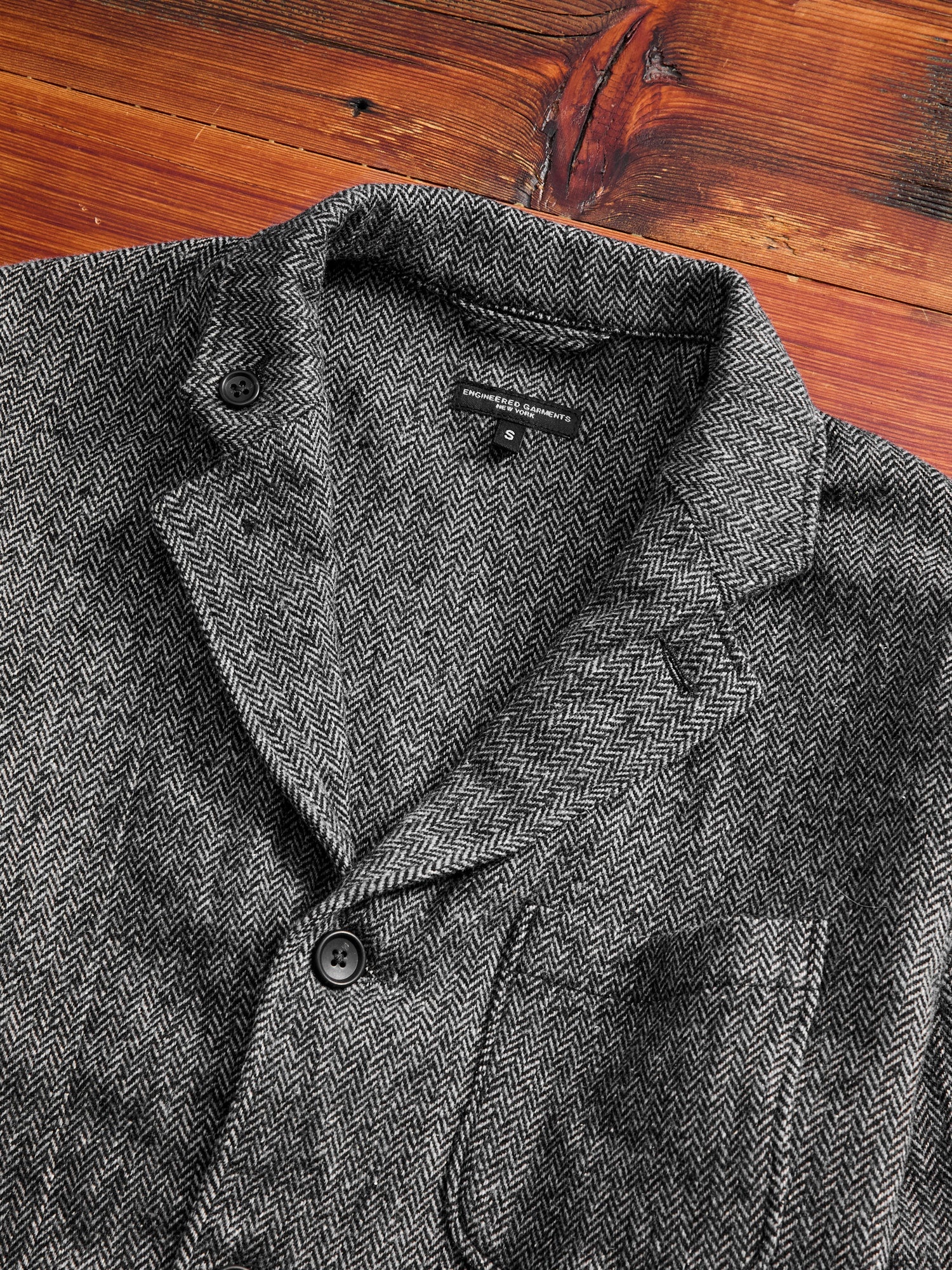 Wool Herringbone Loiter Jacket in Grey - 3