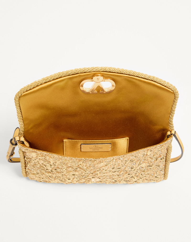 Valentino VALENTINO GARAVANI DEVAIN SMALL SHOULDER BAG IN CLOQUÉ JACQUARD FABRIC. outlook