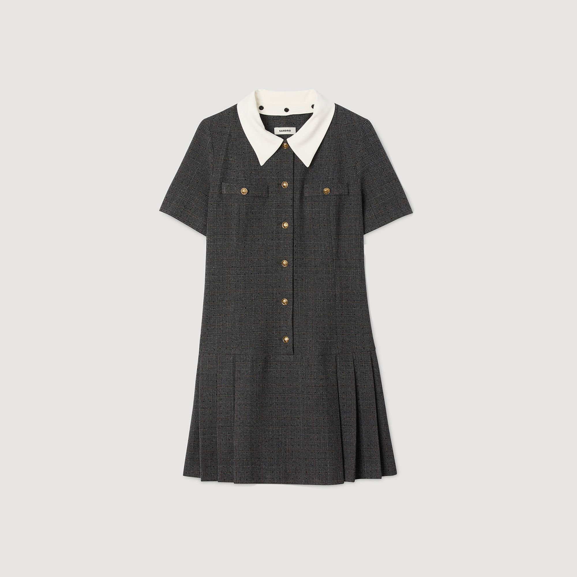 MINI PLEATED DRESS WITH RHINESTONES - 6