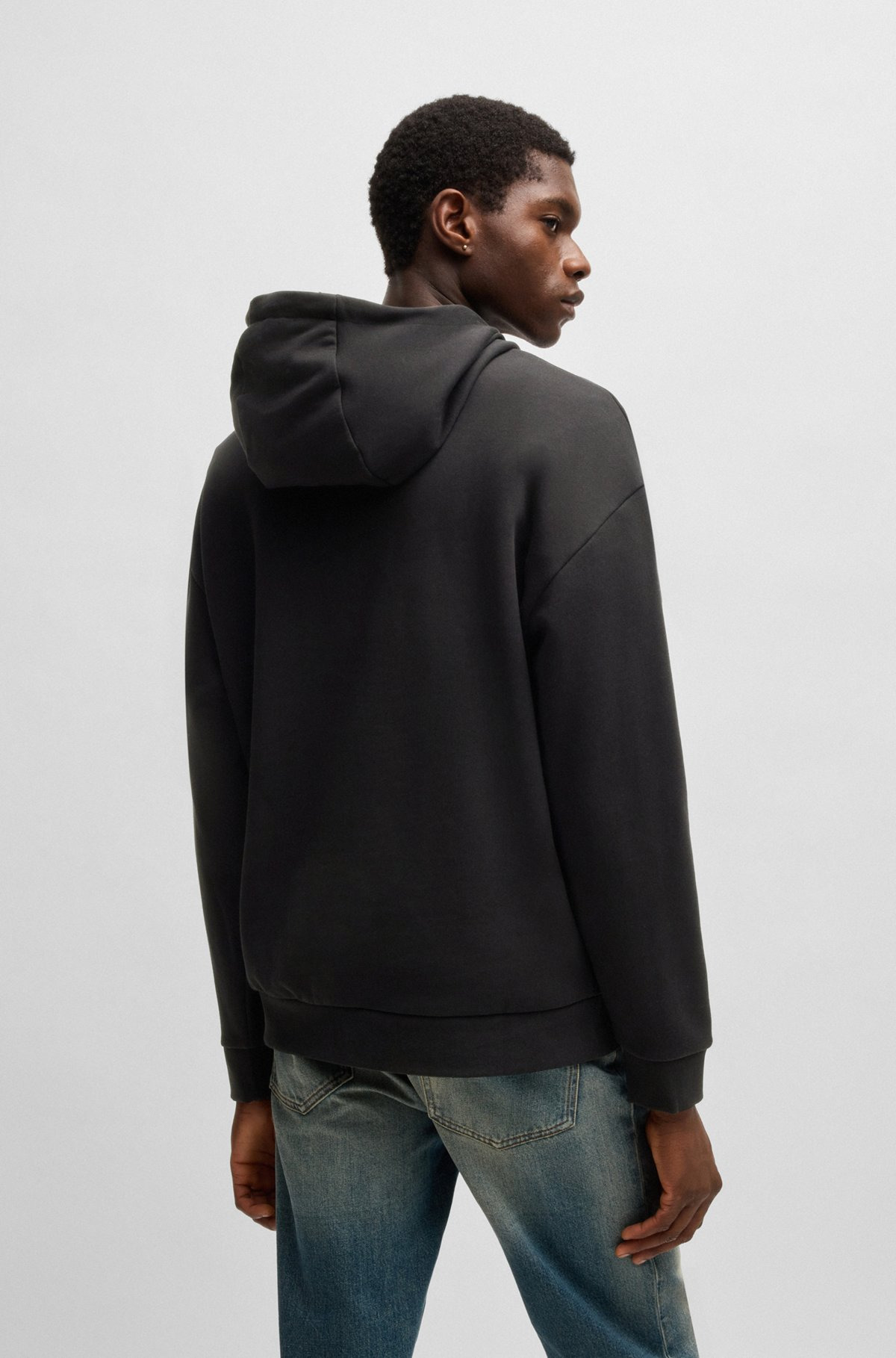 COTTON-TERRY HOODIE WITH HAPPY HUGO LOGO - 5