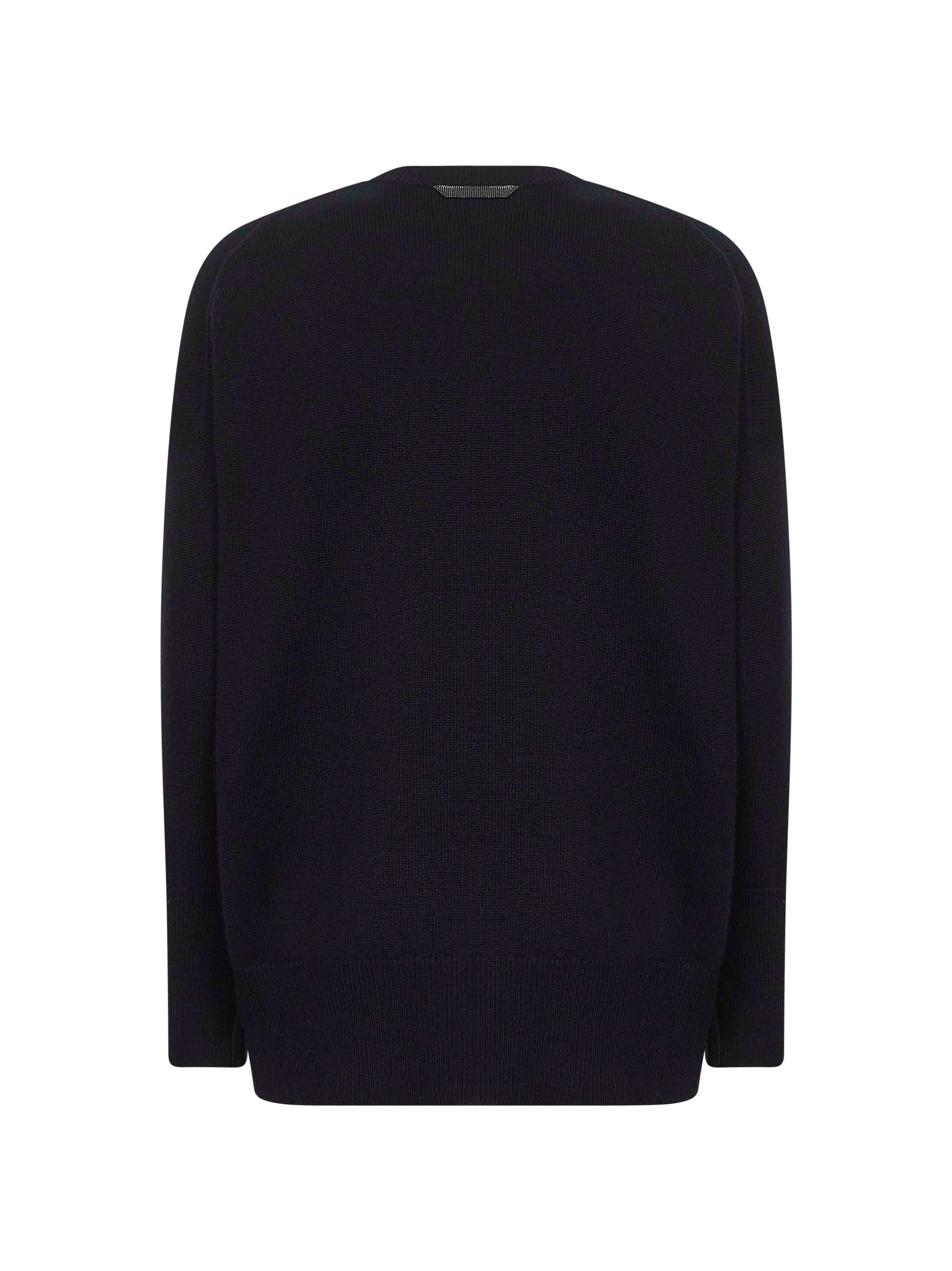 Brunello Cucinelli Women Black Cashmere Sweater With Monili - 2