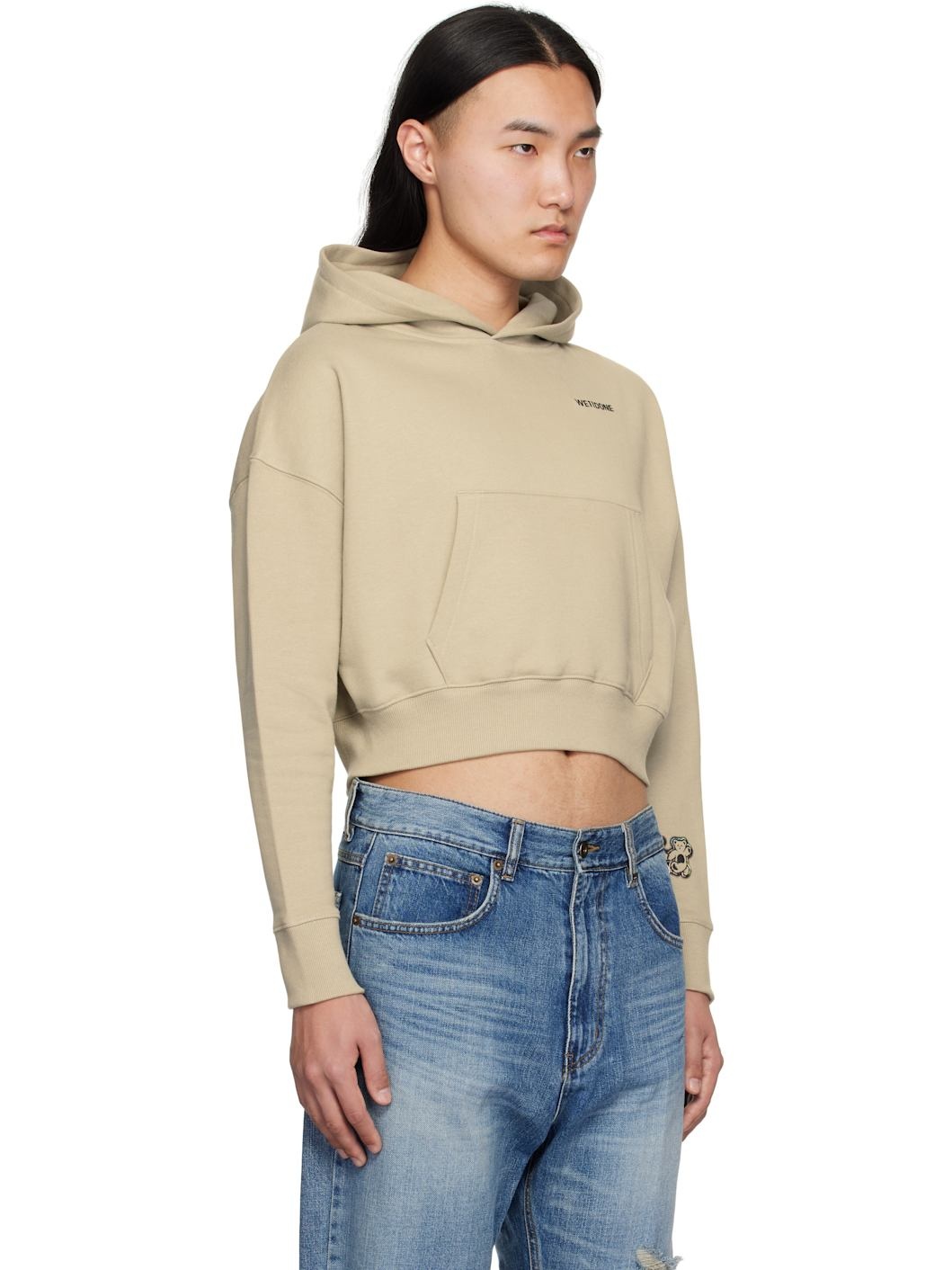 Beige Teddy Twins Sleeve Hoodie - 2