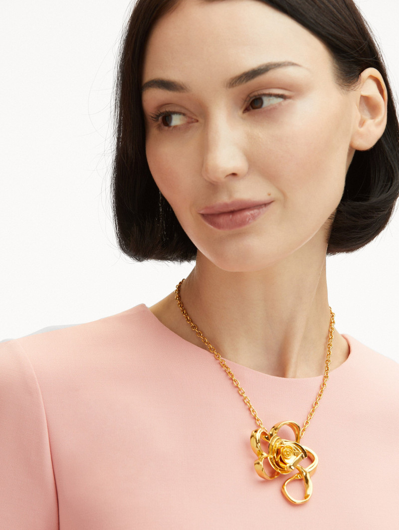 Oscar de la Renta GEOMETRIC ROSE PENDANT NECKLACE outlook