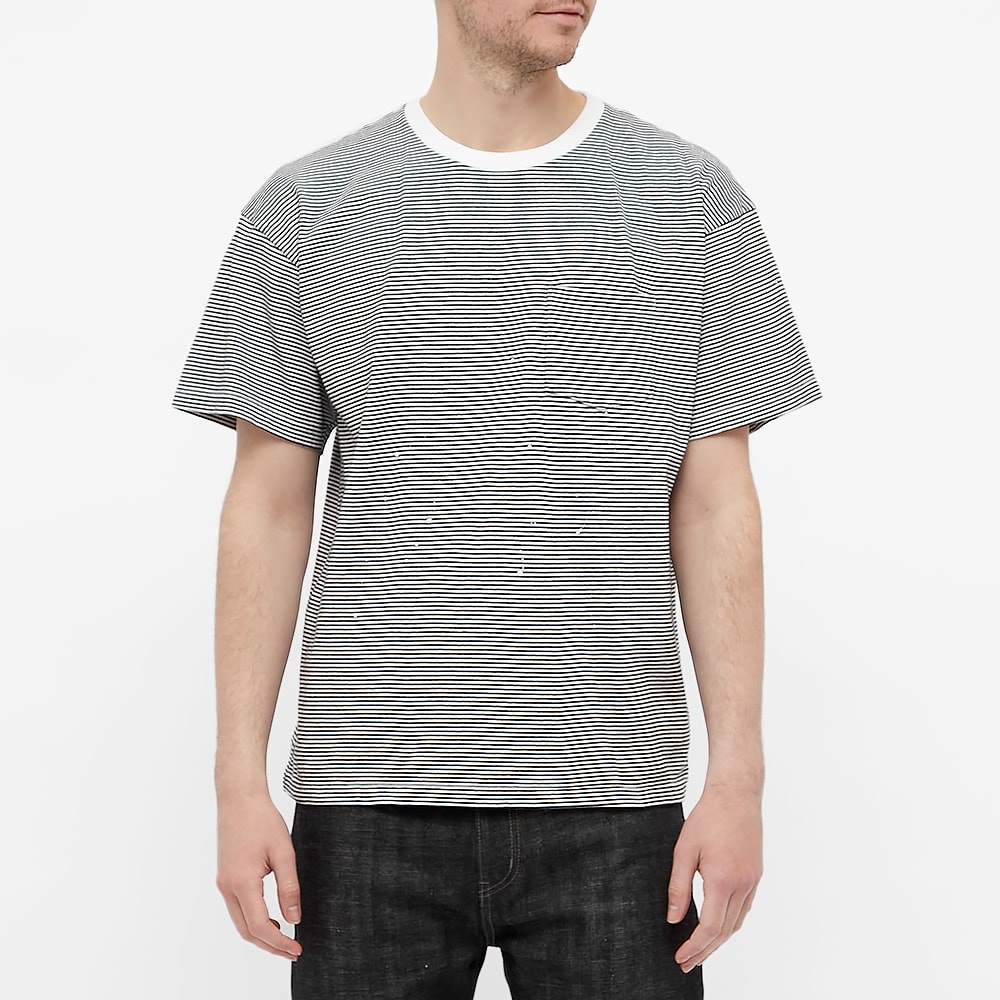 Uniform Experiment Dripping Narrow Border Pocket Tee - 5