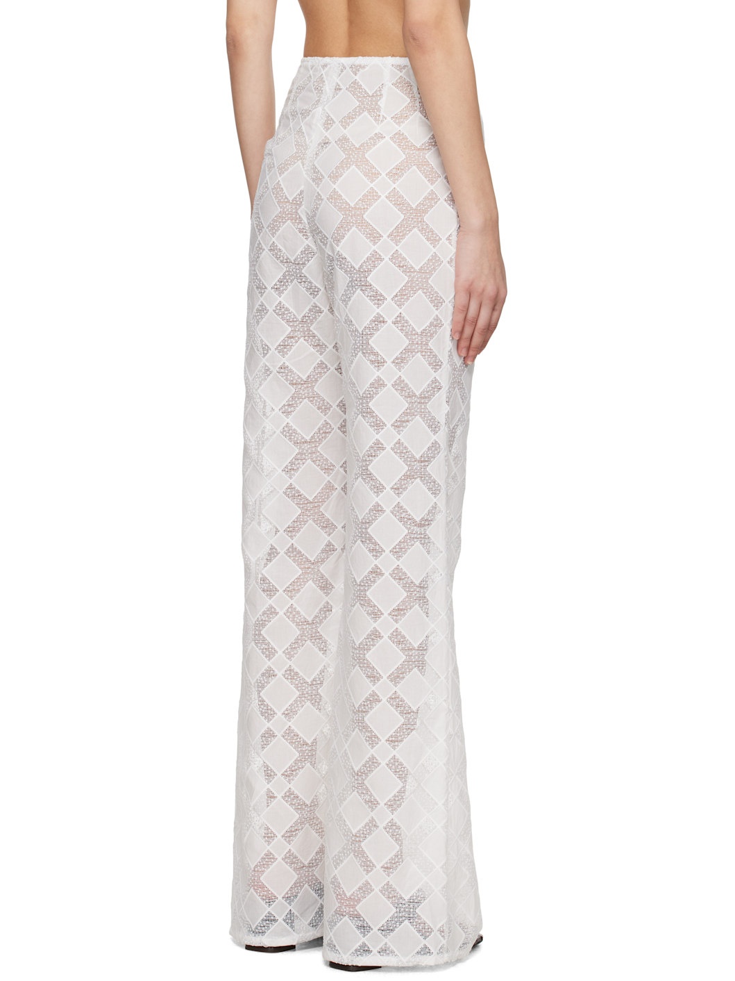White Kaia Trousers - 3