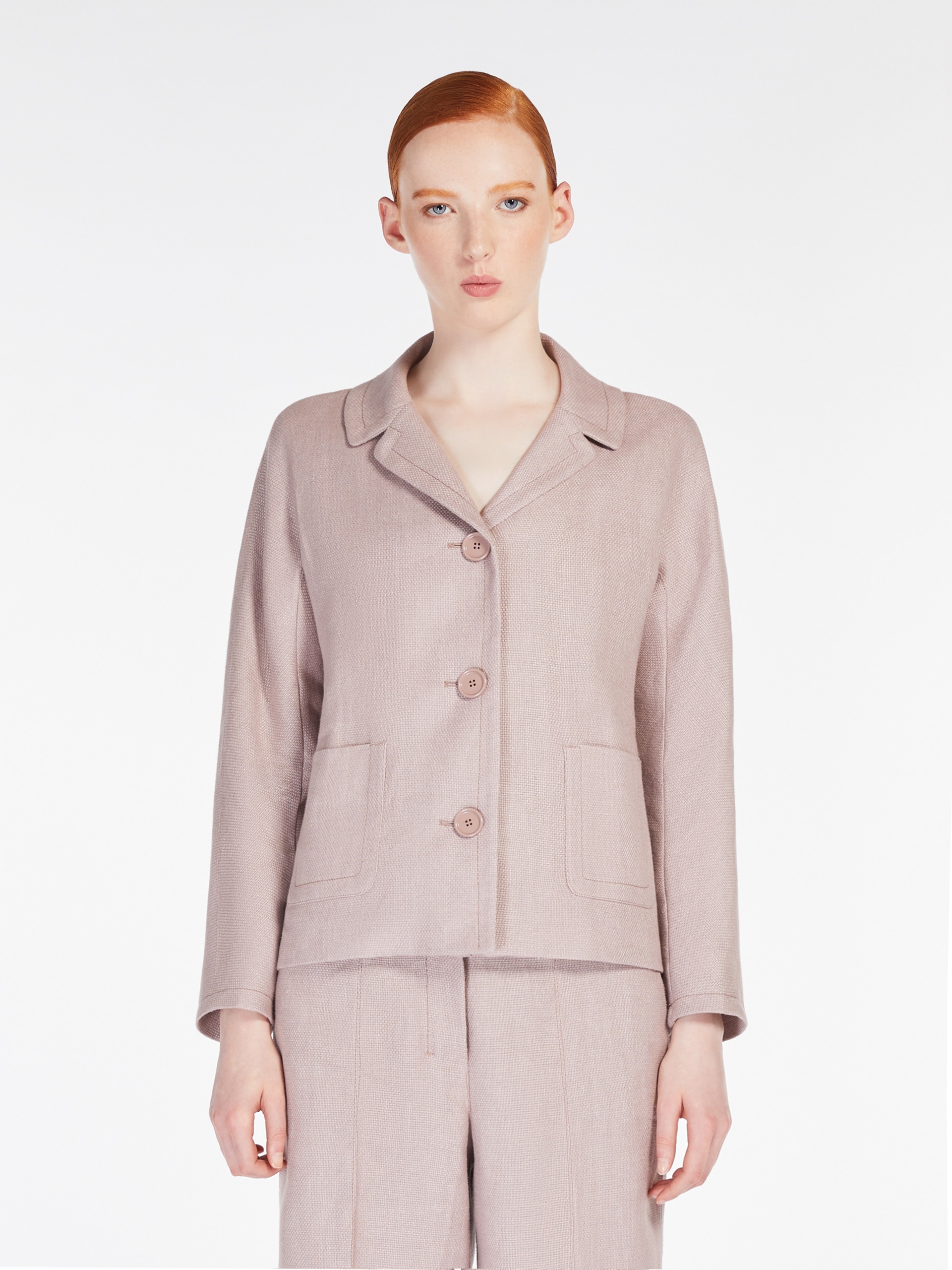 NICOLE Boxy-fit linen and cotton basketweave jacket - 3
