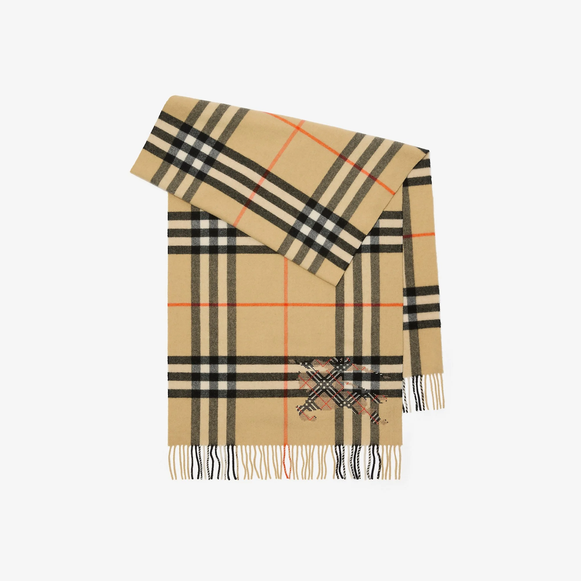Wide Cross Stitch EKD Check Cashmere Scarf - 1