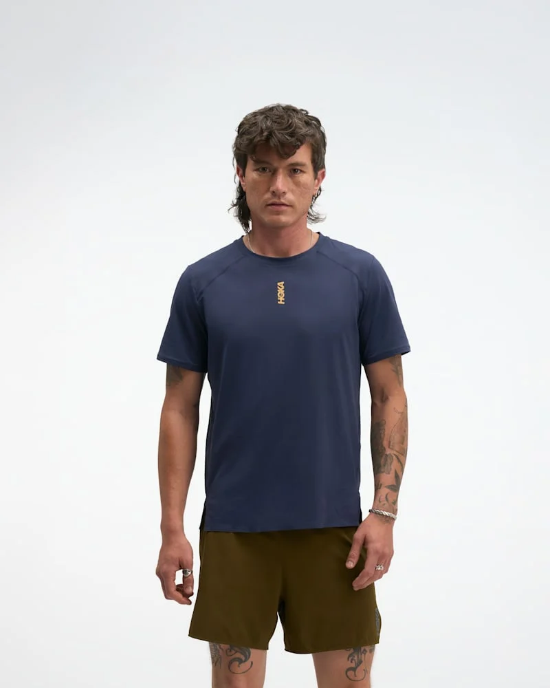 Men's EveryRun Short Sleeve Shirt in Varsity Navy/Gold - 1