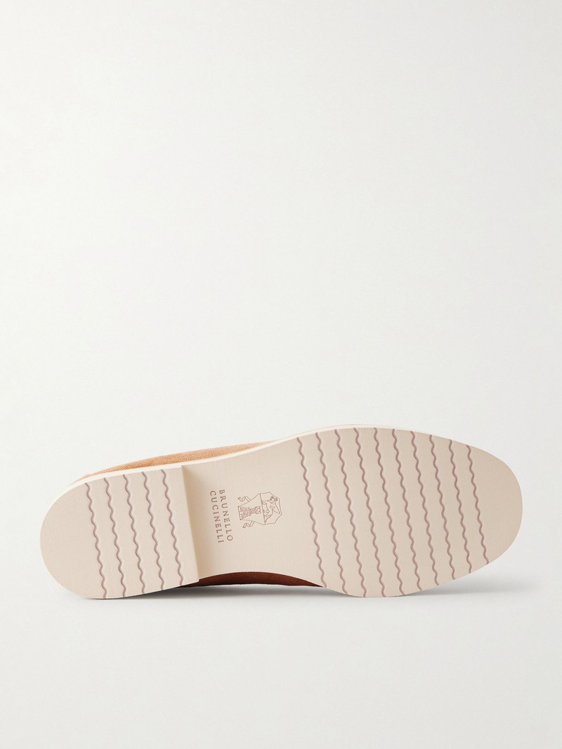 Brunello Cucinelli Suede Penny Loafers Tan outlook