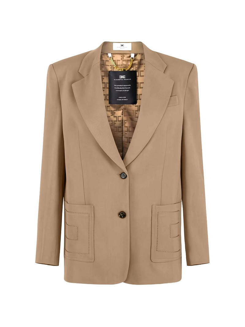 ELISABETTA FRANCHI embroidered-pocket single-breasted blazer outlook