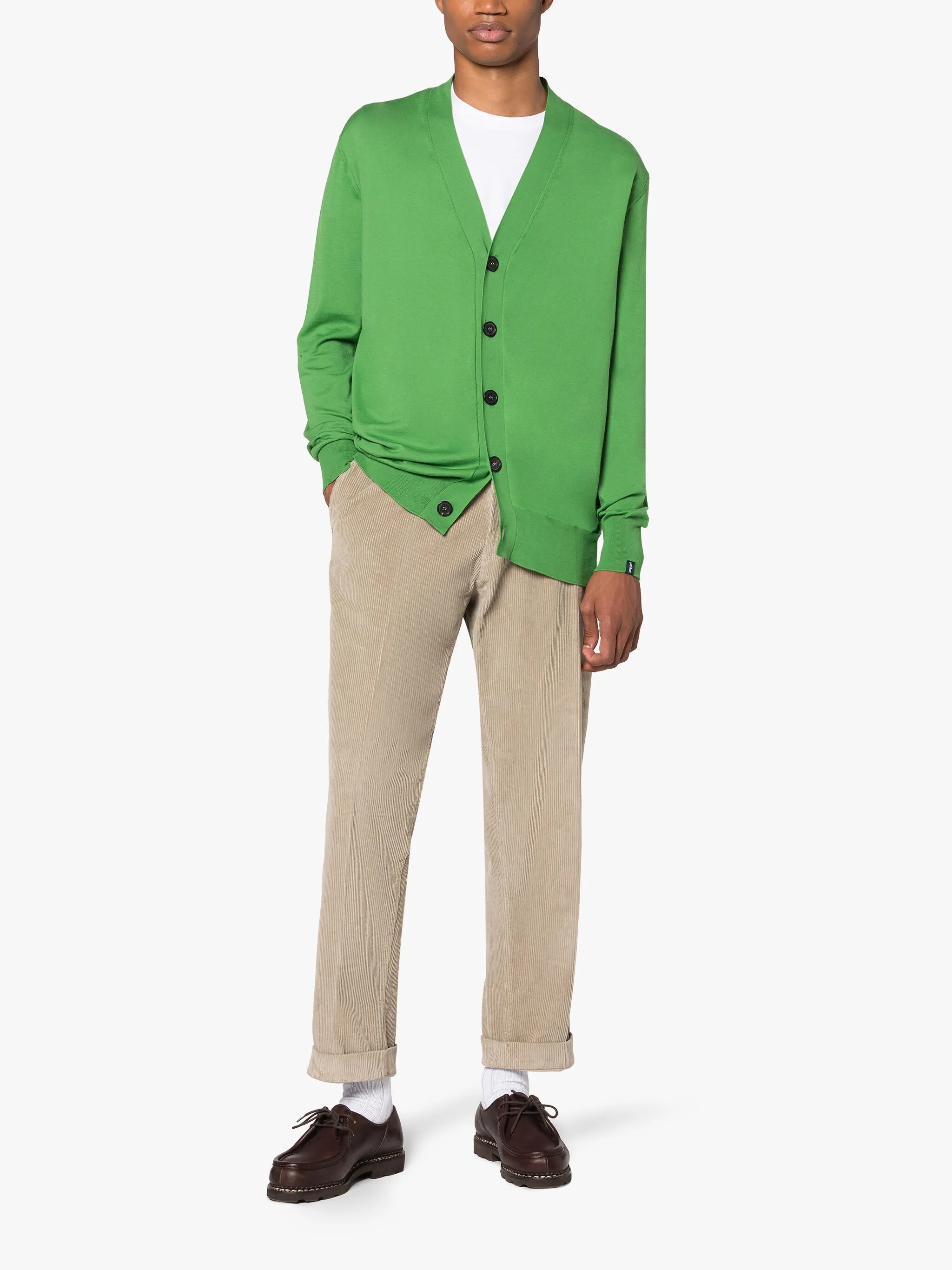 GREEN COTTON CARDIGAN - 2
