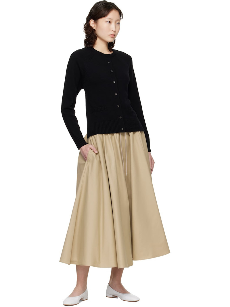 CORDERA Black Merino Wool Open-Back Cardigan outlook