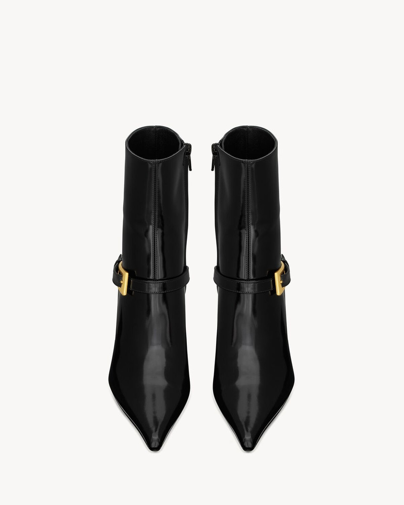 SAINT LAURENT LEE BOOTIES IN GLAZED LEATHER outlook