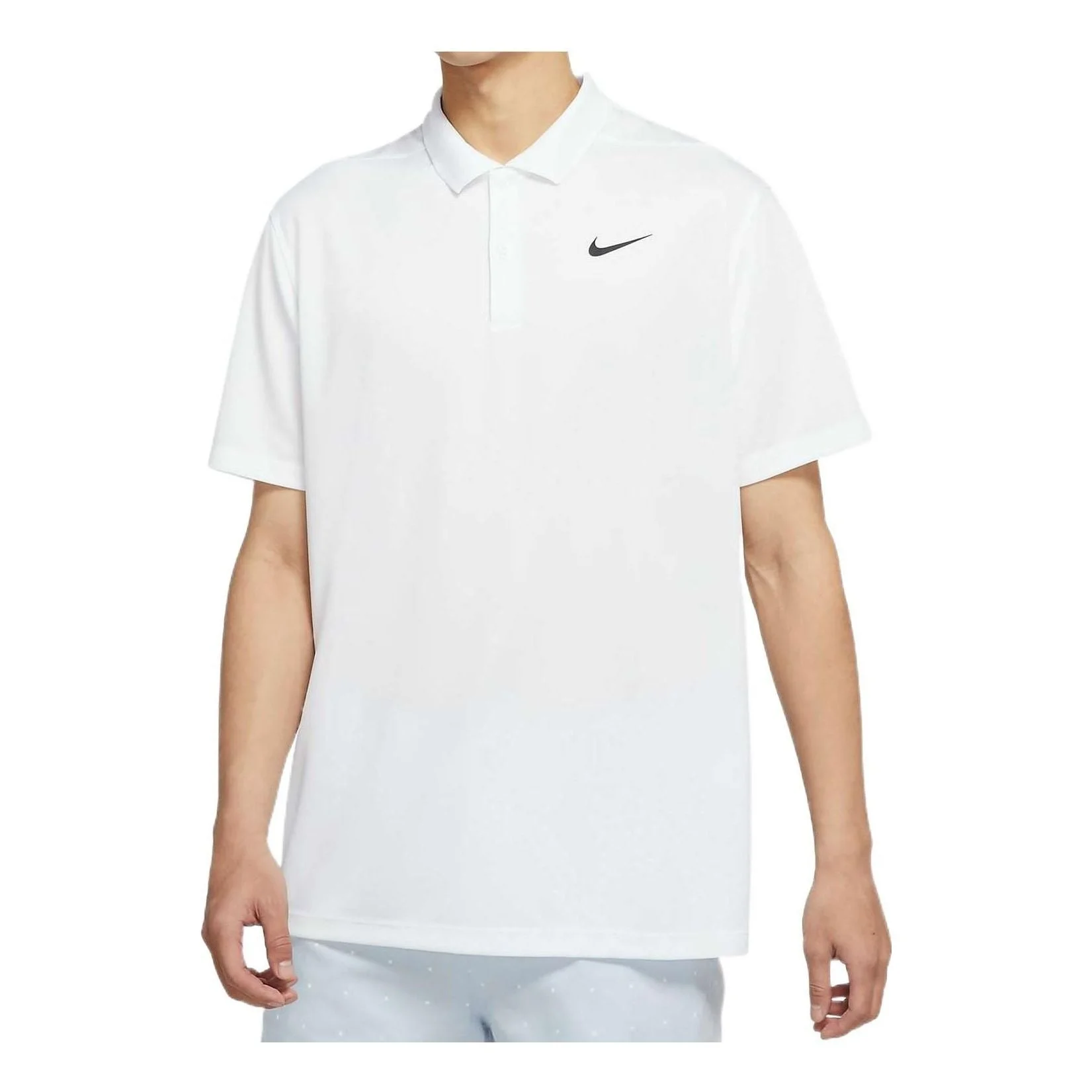 Men's Nike Dri-FIT Victory Solid Color Logo Printing Quick Dry Breathable Short Sleeve Polo Shirt Wh - 1